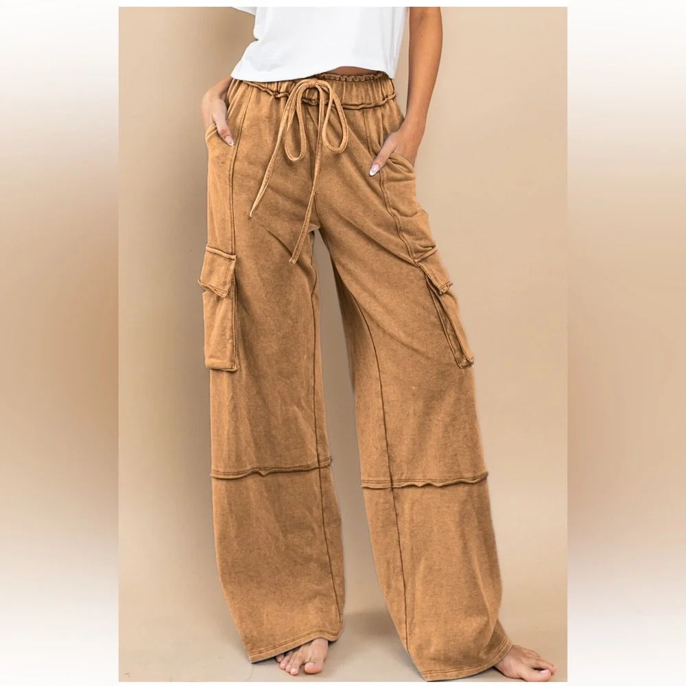 ✨RESTOCKED✨Mineral Washed French Terry Cargo Pants - Picture 2 of 2